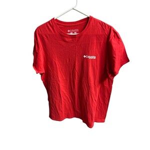 Columbia PFG T Shirt Mens Large Red Flag Short Sleeve Performance Fishing Gear